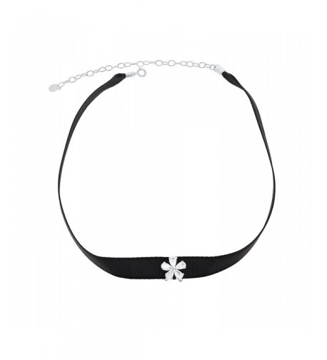 Sterling Silver Flower Choker Necklace