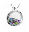 Floating Locket Chalkboard Crystals Charm