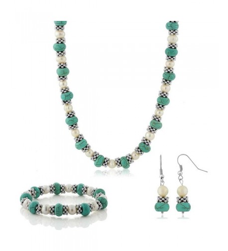 Simulated Turquoise Cultured Freshwater Necklace