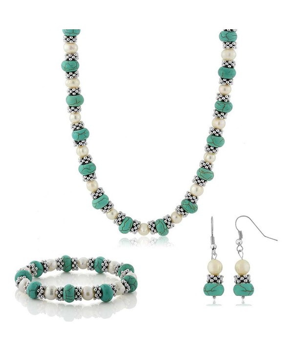 Simulated Turquoise Cultured Freshwater Necklace