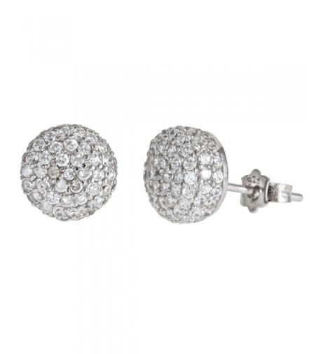 Sterling Silver White Pave Earrings