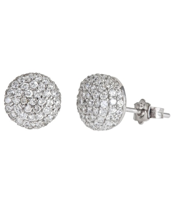 Sterling Silver White Pave Earrings