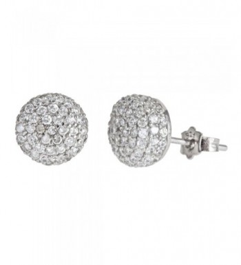 Sterling Silver White Pave Earrings