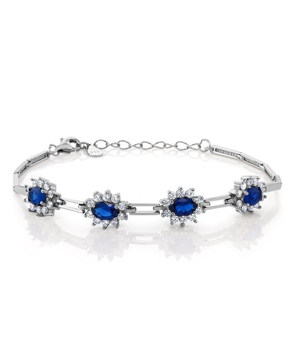 Simulated Sapphire Sterling Bracelet Extender