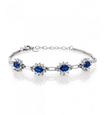 Simulated Sapphire Sterling Bracelet Extender