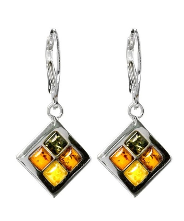 Multicolor Sterling Silver Leverback Earrings