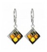 Multicolor Sterling Silver Leverback Earrings