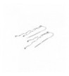 Sterling Rhodium Twisted Threader Earrings