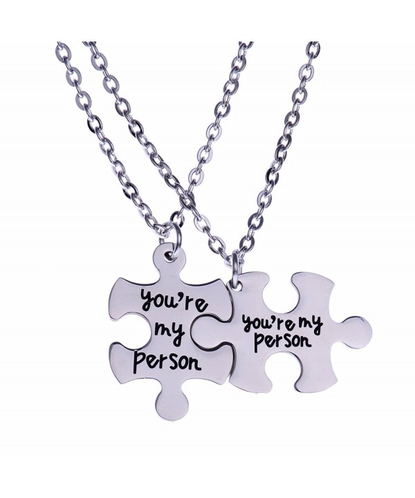 Person Puzzle Pendant Necklace Jewelry