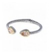 Teardrop Cubic Zirconia Hinged Bangle