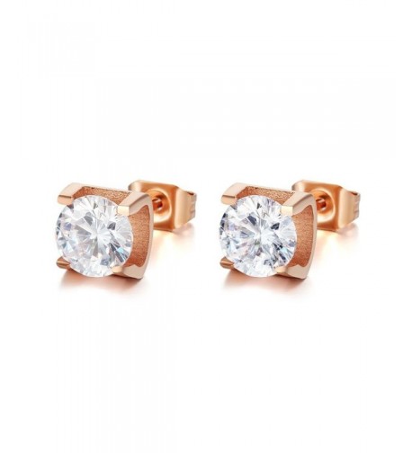 Plated Stainless Earring Zirconia Diamond