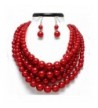 Statement Layered Strands Simulated Pearl Necklace