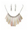 Boutique Necklace Earring Tri Tone Hammered