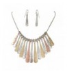 Boutique Necklace Earring Tri Tone Hammered