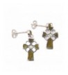 Celtic Cross Earrings Connemara Marble