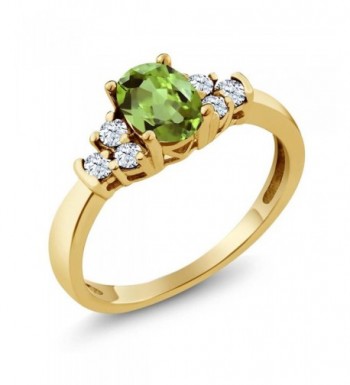 Green Peridot Yellow Plated Silver