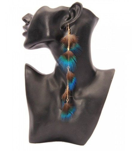 Soyagift Peacock Feather Earrings Eardrop