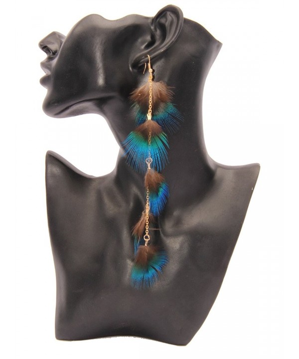 Soyagift Peacock Feather Earrings Eardrop