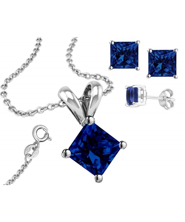 Simulated BirthStone Sterling Necklace Earrings Simulated BirthStone Sterling Necklace Earrings