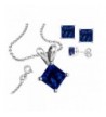 Simulated BirthStone Sterling Necklace Earrings
