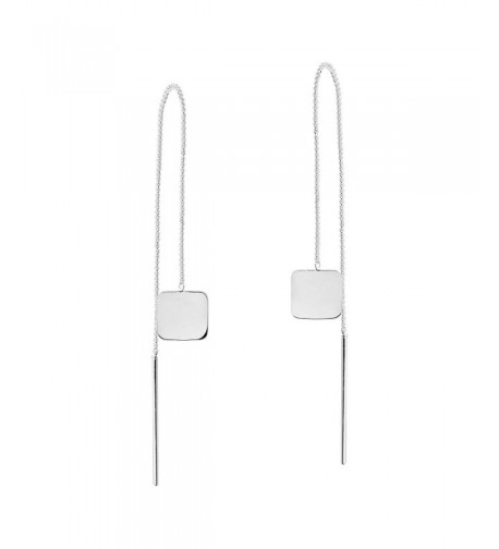 Trendy Square Thread Sterling Earrings