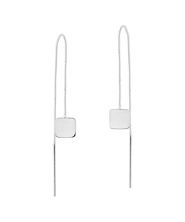 Trendy Square Thread Sterling Earrings