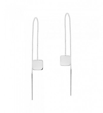 Trendy Square Thread Sterling Earrings