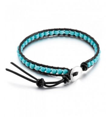 MOWOM Bracelet Simulated Turquoise Adjustable
