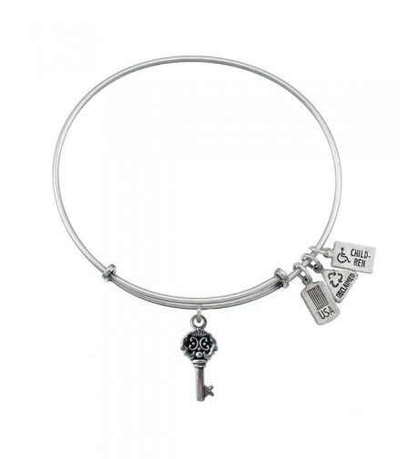 3 D Charm Bangle Key Bangle Silver