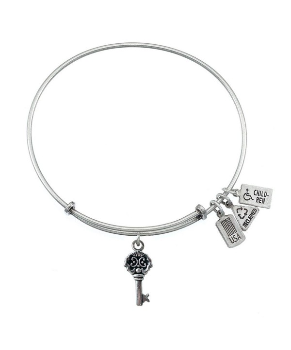 3 D Charm Bangle Key Bangle Silver