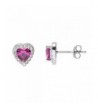 Sterling Silver Halo Heart Earrings