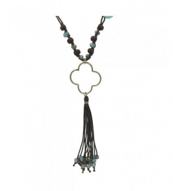 Tassel Fringe Silver Clover Necklace