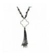 Tassel Fringe Silver Clover Necklace
