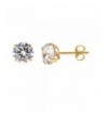 Yellow Zirconia Earrings Basket Setting