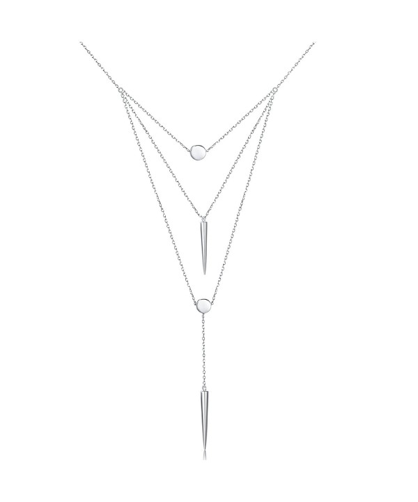 Sterling Multilayer layered Pendant Necklace