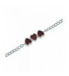 Garnet Bracelet Sterling Silver Rhodium