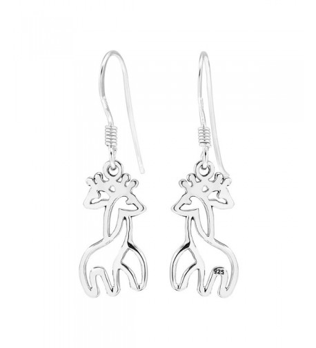 Sterling Silver Hugging Giraffe Earrings