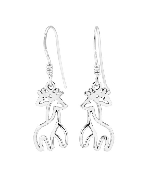 Sterling Silver Hugging Giraffe Earrings