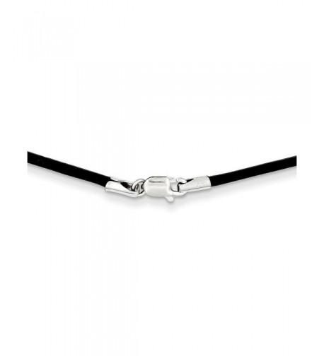 White 1 5mm Black Leather Necklace