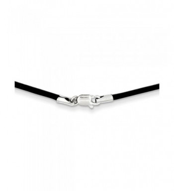 White 1 5mm Black Leather Necklace