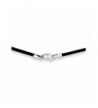 White 1 5mm Black Leather Necklace