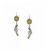 Antiqued Silver Revolver Pistol Earrings