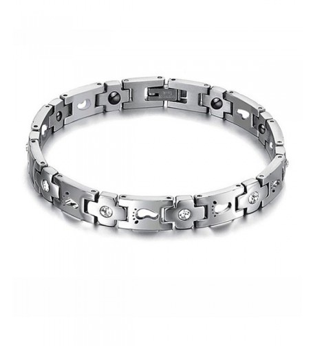 Titanium Footprints Magnetic Therapy Bracelet