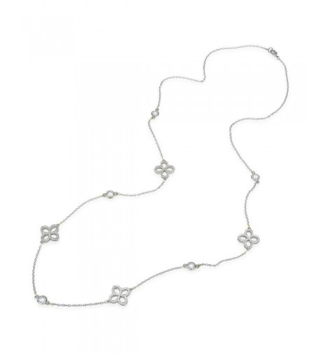 Flower Charm Strand Necklace Silver