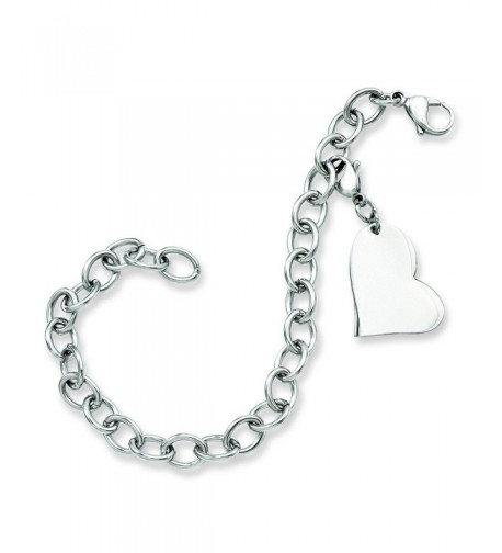 Stainless Steel Heart Charm Bracelet