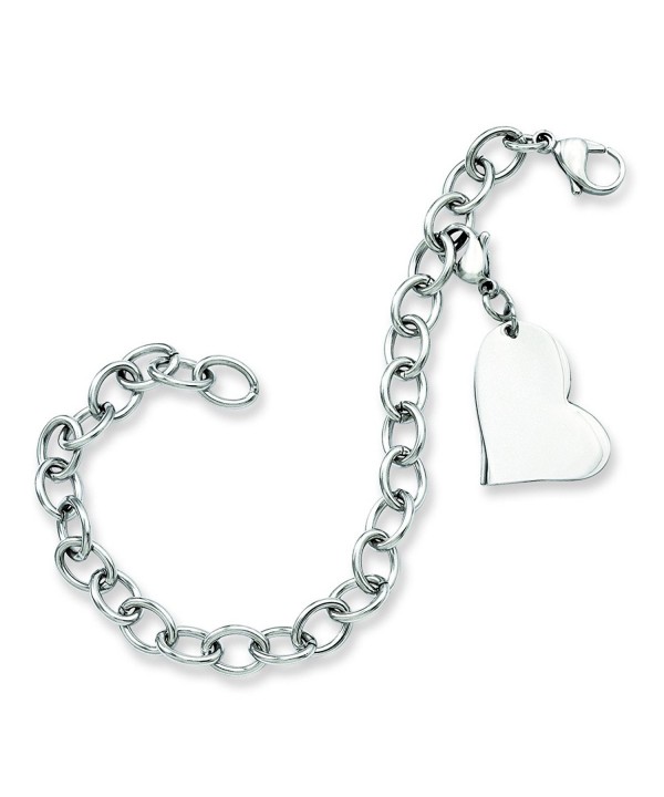 Stainless Steel Heart Charm Bracelet