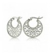 Sterling Polished Medallion Filigree Earrings