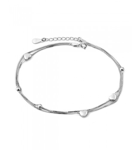 CoolJewelry Sterling Silver Double Bracelet