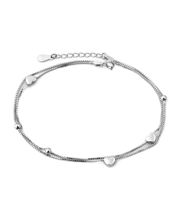 CoolJewelry Sterling Silver Double Bracelet