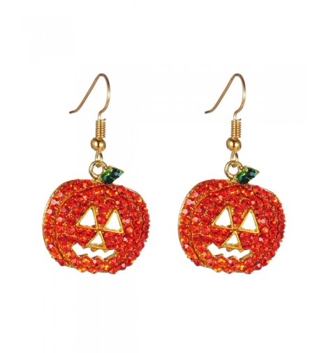 Halloween Pumpkin Earrings Red Hypoallergenic